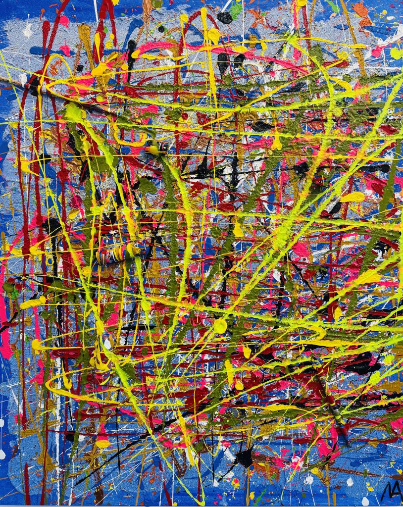 Titel_ Blue Pulse, Größe_100x120cm , Mixed Media auf LW, 2026